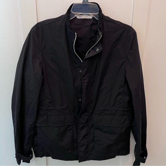 Zara Other - Zara Men’s Windbreaker Utility Jacket Black Zip Up Small